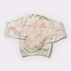 Champion Reverse Weave Sweatshirt Womens Small Marble Pebble White Pink Red